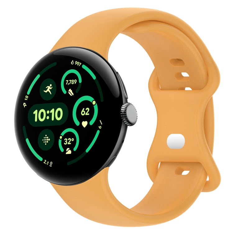 純色蝴蝶扣矽膠錶帶，尺寸：L，適用於 Google Pixel Watch 4 / Watch 3 45mm，適用於 Google Pixel Watch 4 / 3 / 2 / 1 41mm