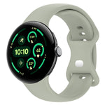 純色蝴蝶扣矽膠錶帶，尺寸：L，適用於 Google Pixel Watch 4 / Watch 3 45mm，適用於 Google Pixel Watch 4 / 3 / 2 / 1 41mm