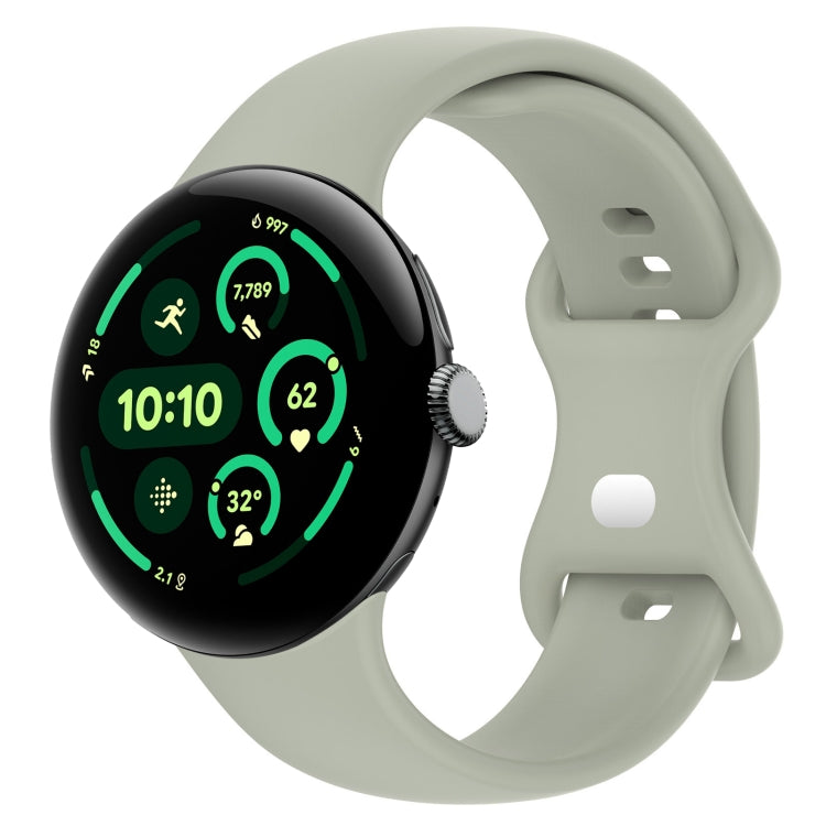 純色蝴蝶扣矽膠錶帶，尺寸：L，適用於 Google Pixel Watch 4 / Watch 3 45mm，適用於 Google Pixel Watch 4 / 3 / 2 / 1 41mm