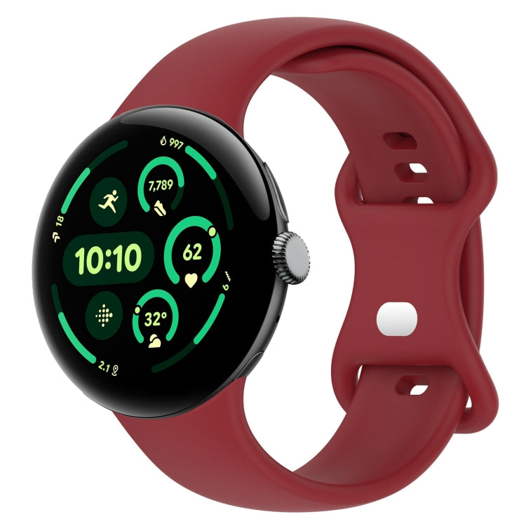 純色蝴蝶扣矽膠錶帶，尺寸：L，適用於 Google Pixel Watch 4 / Watch 3 45mm，適用於 Google Pixel Watch 4 / 3 / 2 / 1 41mm