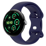 純色蝴蝶扣矽膠錶帶，尺寸：L，適用於 Google Pixel Watch 4 / Watch 3 45mm，適用於 Google Pixel Watch 4 / 3 / 2 / 1 41mm