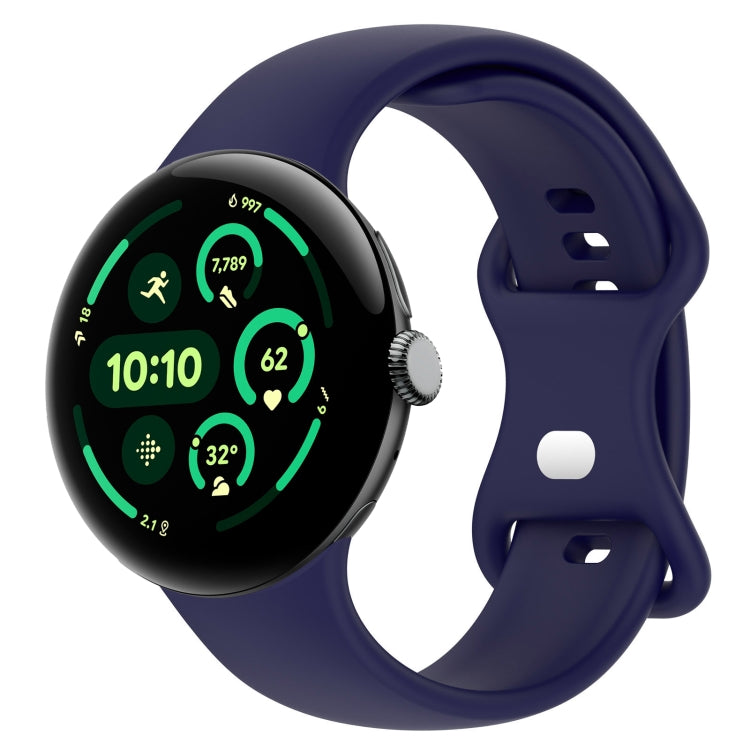 純色蝴蝶扣矽膠錶帶，尺寸：L，適用於 Google Pixel Watch 4 / Watch 3 45mm，適用於 Google Pixel Watch 4 / 3 / 2 / 1 41mm