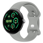 純色蝴蝶扣矽膠錶帶，尺寸：L，適用於 Google Pixel Watch 4 / Watch 3 45mm，適用於 Google Pixel Watch 4 / 3 / 2 / 1 41mm