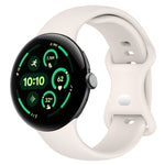 純色蝴蝶扣矽膠錶帶，尺寸：L，適用於 Google Pixel Watch 4 / Watch 3 45mm，適用於 Google Pixel Watch 4 / 3 / 2 / 1 41mm
