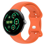 純色蝴蝶扣矽膠錶帶，尺寸：L，適用於 Google Pixel Watch 4 / Watch 3 45mm，適用於 Google Pixel Watch 4 / 3 / 2 / 1 41mm