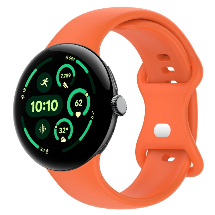 純色蝴蝶扣矽膠錶帶，尺寸：L，適用於 Google Pixel Watch 4 / Watch 3 45mm，適用於 Google Pixel Watch 4 / 3 / 2 / 1 41mm