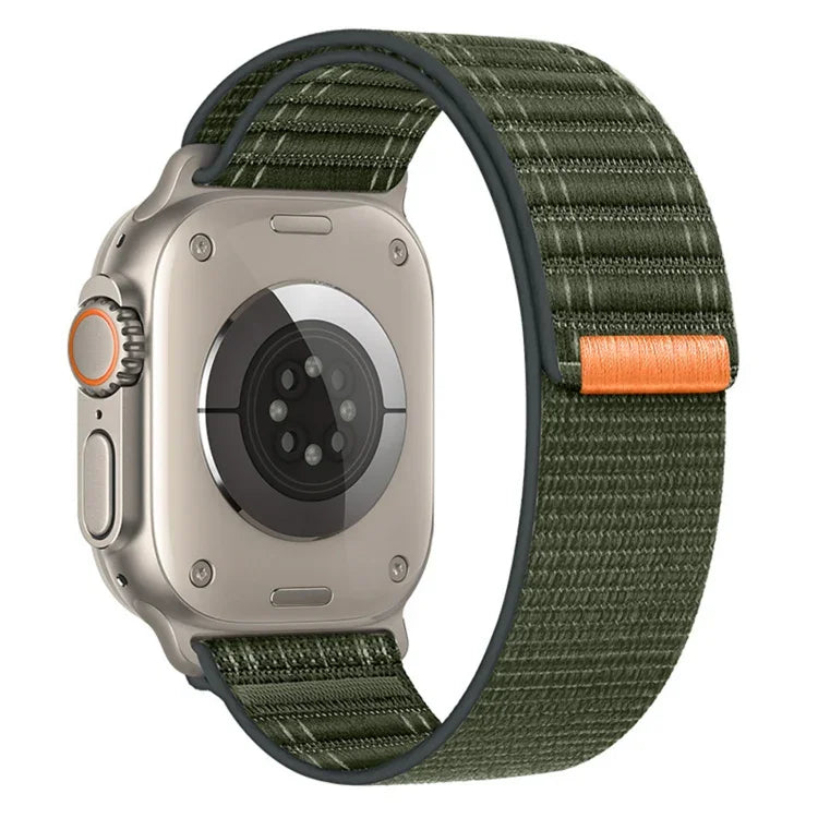 海浪尼龍魔鬼氈錶帶，適用於 Apple Watch SE 2023 44mm、Apple Watch SE 2023 40mm、Apple Watch Ultra 2 49mm、Apple Watch Series 9 45mm、Apple Watch Series 9 41mm、Apple Watch Ultra 49mm
