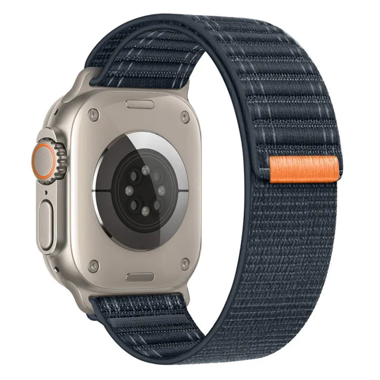海浪尼龍魔鬼氈錶帶，適用於 Apple Watch SE 2023 44mm、Apple Watch SE 2023 40mm、Apple Watch Ultra 2 49mm、Apple Watch Series 9 45mm、Apple Watch Series 9 41mm、Apple Watch Ultra 49mm