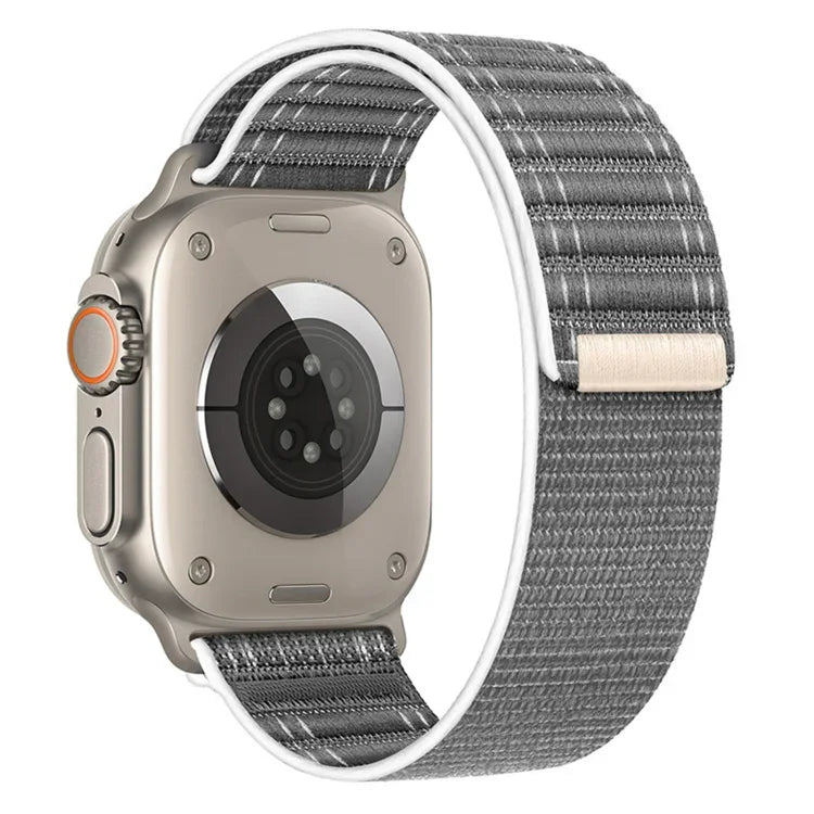 海浪尼龍魔鬼氈錶帶，適用於 Apple Watch SE 2023 44mm、Apple Watch SE 2023 40mm、Apple Watch Ultra 2 49mm、Apple Watch Series 9 45mm、Apple Watch Series 9 41mm、Apple Watch Ultra 49mm