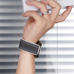 海浪尼龍魔鬼氈錶帶，適用於 Apple Watch SE 2023 44mm、Apple Watch SE 2023 40mm、Apple Watch Ultra 2 49mm、Apple Watch Series 9 45mm、Apple Watch Series 9 41mm、Apple Watch Ultra 49mm