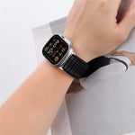 海浪尼龍魔鬼氈錶帶，適用於 Apple Watch SE 2023 44mm、Apple Watch SE 2023 40mm、Apple Watch Ultra 2 49mm、Apple Watch Series 9 45mm、Apple Watch Series 9 41mm、Apple Watch Ultra 49mm