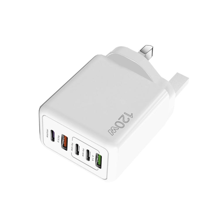120W 3 PD Type-C 雙 USB 多埠手機充電器，英規插頭，英規插頭