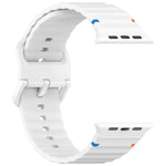 波浪紋縫線矽膠錶帶，適用於 Apple Watch Series 9 41mm，適用於 Apple Watch Ultra 49mm，適用於 Apple Watch Series 8 41mm，適用於 Apple Watch Series 8 45mm