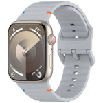 波浪紋縫線矽膠錶帶，適用於 Apple Watch Series 9 41mm，適用於 Apple Watch Ultra 49mm，適用於 Apple Watch Series 8 41mm，適用於 Apple Watch Series 8 45mm