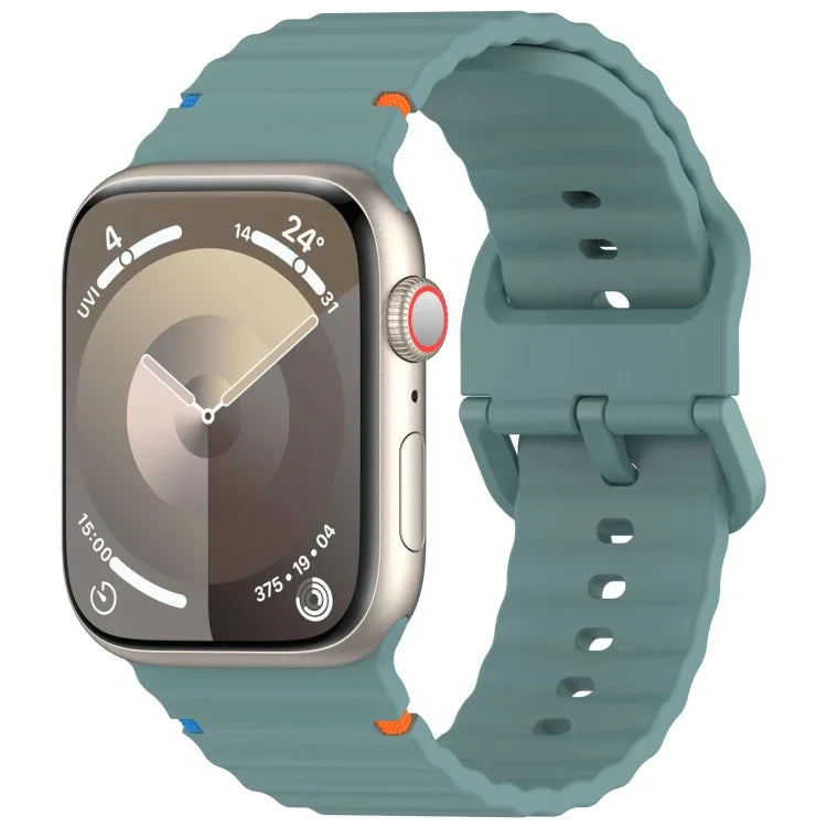 波浪紋縫線矽膠錶帶，適用於 Apple Watch Series 9 41mm，適用於 Apple Watch Ultra 49mm，適用於 Apple Watch Series 8 41mm，適用於 Apple Watch Series 8 45mm