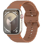 波浪紋縫線矽膠錶帶，適用於 Apple Watch Series 9 41mm，適用於 Apple Watch Ultra 49mm，適用於 Apple Watch Series 8 41mm，適用於 Apple Watch Series 8 45mm