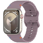 波浪紋縫線矽膠錶帶，適用於 Apple Watch Series 9 41mm，適用於 Apple Watch Ultra 49mm，適用於 Apple Watch Series 8 41mm，適用於 Apple Watch Series 8 45mm