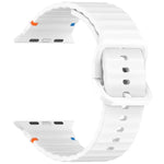 波浪紋縫線矽膠錶帶，適用於 Apple Watch SE 2022 40mm，適用於 Apple Watch SE 2022 44mm，適用於 Apple Watch Series 7 41mm，適用於 Apple Watch Series 7 45mm