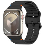 波浪紋縫線矽膠錶帶，適用於 Apple Watch SE 2022 40mm，適用於 Apple Watch SE 2022 44mm，適用於 Apple Watch Series 7 41mm，適用於 Apple Watch Series 7 45mm