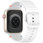 波浪紋縫線矽膠錶帶，適用於 Apple Watch Series 6 40mm，適用於 Apple Watch Series 6 44mm，適用於 Apple Watch Series 5 44mm，適用於 Apple Watch Series 5 40mm