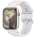 波浪紋縫線矽膠錶帶，適用於 Apple Watch Series 6 40mm，適用於 Apple Watch Series 6 44mm，適用於 Apple Watch Series 5 44mm，適用於 Apple Watch Series 5 40mm