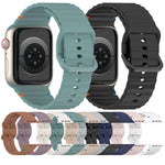 波浪紋縫線矽膠錶帶，適用於 Apple Watch SE 2022 40mm，適用於 Apple Watch SE 2022 44mm，適用於 Apple Watch Series 7 41mm，適用於 Apple Watch Series 7 45mm