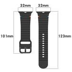 波浪紋縫線矽膠錶帶，適用於 Apple Watch Series 9 41mm，適用於 Apple Watch Ultra 49mm，適用於 Apple Watch Series 8 41mm，適用於 Apple Watch Series 8 45mm