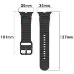波浪紋縫線矽膠錶帶，適用於 Apple Watch SE 2022 40mm，適用於 Apple Watch SE 2022 44mm，適用於 Apple Watch Series 7 41mm，適用於 Apple Watch Series 7 45mm