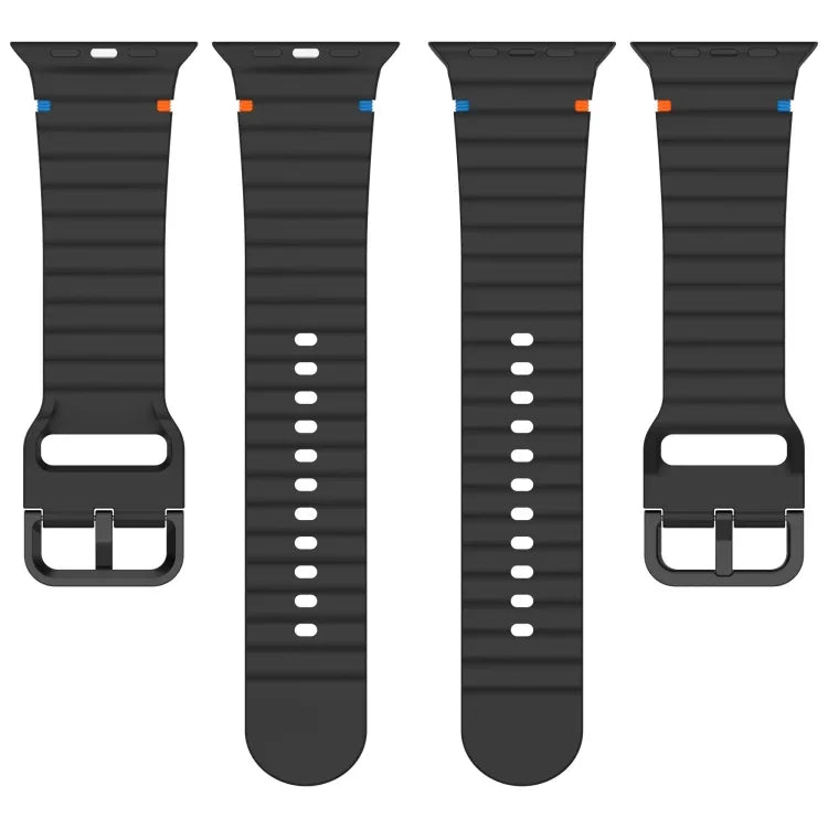 波浪紋縫線矽膠錶帶，適用於 Apple Watch Series 6 40mm，適用於 Apple Watch Series 6 44mm，適用於 Apple Watch Series 5 44mm，適用於 Apple Watch Series 5 40mm