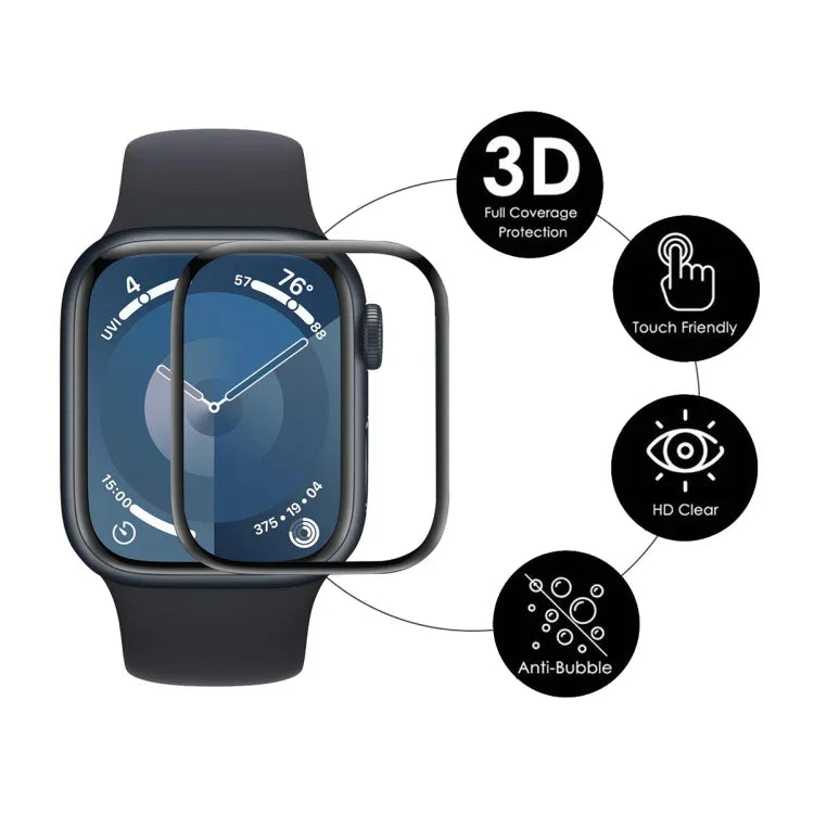 2片裝 ENKAY 3D 全覆蓋軟性 PC 邊緣 PMMA 高清螢幕保護膜，適用於 Apple Watch Series 11 / 10 46mm、Apple Watch Series 11 / 10 42mm