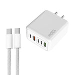 120W PD3.0 三 Type-C 兩 USB 多埠快速充電器，附 Type-C to Type-C 線，US 插頭，US 插頭 + C to C 線