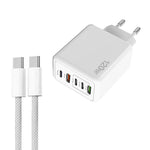 120W PD3.0 三 Type-C 兩 USB 多埠快速充電器，附 Type-C to Type-C 線，EU 插頭，EU 插頭 + C to C 線