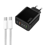 120W PD3.0 三 Type-C 兩 USB 多埠快速充電器，附 Type-C to Type-C 線，EU 插頭，EU 插頭 + C to C 線
