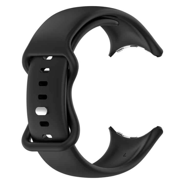 純色蝴蝶扣矽膠錶帶，尺寸：S，適用於 Google Pixel Watch 4 / Watch 3 45mm