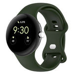 純色蝴蝶扣矽膠錶帶，尺寸：S，適用於 Google Pixel Watch 4 / Watch 3 45mm
