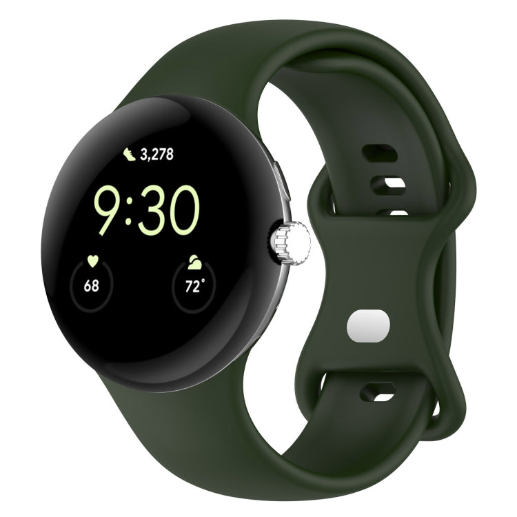 純色蝴蝶扣矽膠錶帶，尺寸：S，適用於 Google Pixel Watch 4 / Watch 3 45mm