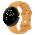 純色蝴蝶扣矽膠錶帶，尺寸：S，適用於 Google Pixel Watch 4 / Watch 3 45mm
