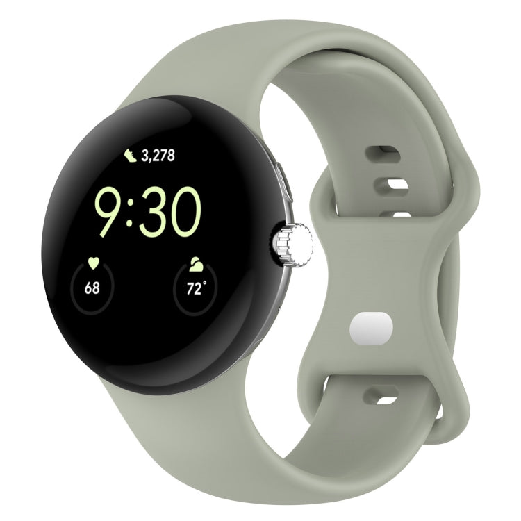 純色蝴蝶扣矽膠錶帶，尺寸：S，適用於 Google Pixel Watch 4 / Watch 3 45mm