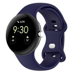 純色蝴蝶扣矽膠錶帶，尺寸：S，適用於 Google Pixel Watch 4 / Watch 3 45mm