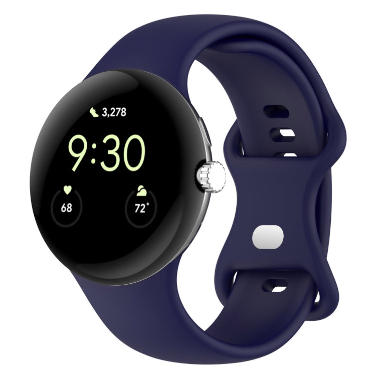 純色蝴蝶扣矽膠錶帶，尺寸：S，適用於 Google Pixel Watch 4 / Watch 3 45mm