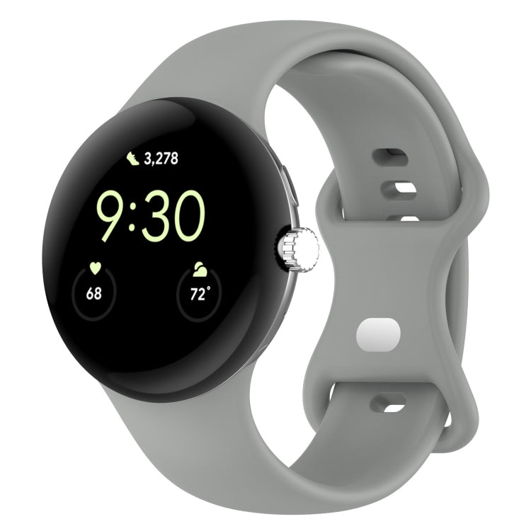 純色蝴蝶扣矽膠錶帶，尺寸：S，適用於 Google Pixel Watch 4 / Watch 3 45mm