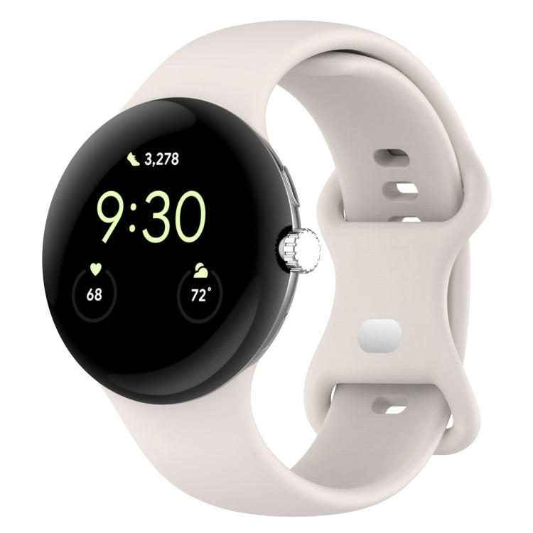 純色蝴蝶扣矽膠錶帶，尺寸：S，適用於 Google Pixel Watch 4 / Watch 3 45mm