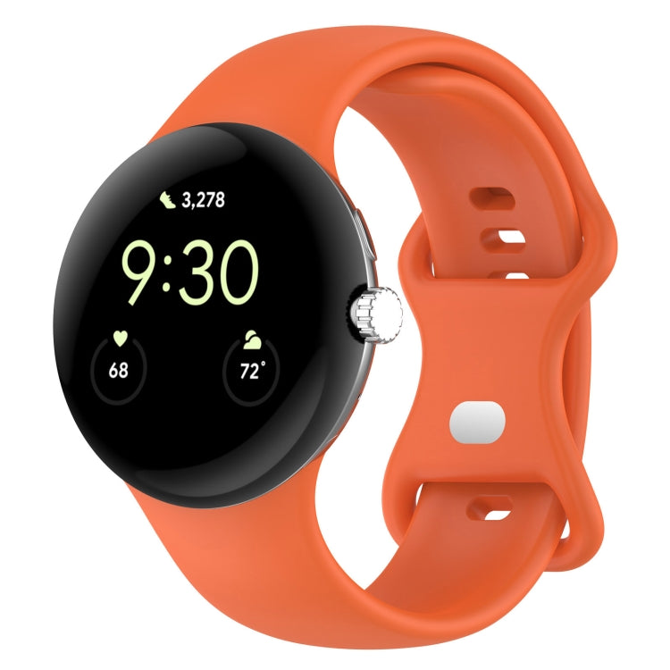 純色蝴蝶扣矽膠錶帶，尺寸：S，適用於 Google Pixel Watch 4 / Watch 3 45mm
