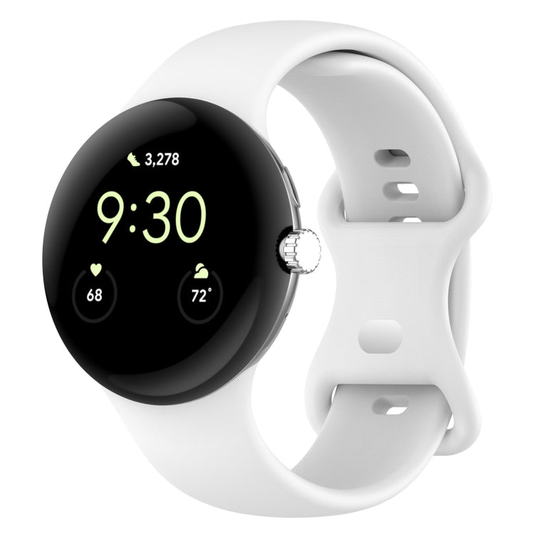 純色蝴蝶扣矽膠錶帶，尺寸：S，適用於 Google Pixel Watch 4 / Watch 3 45mm