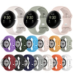 純色蝴蝶扣矽膠錶帶，尺寸：S，適用於 Google Pixel Watch 4 / Watch 3 45mm