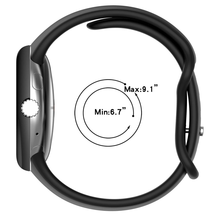 純色蝴蝶扣矽膠錶帶，尺寸：S，適用於 Google Pixel Watch 4 / Watch 3 45mm