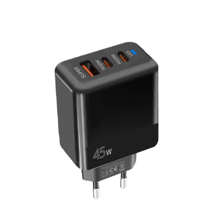 45W PD3.0 / PPS Type-C + QC3.0 USB 完全相容協議充電器，歐規插頭，PD3.0 / PPS Type-C + QC3.0 USB(歐規插頭)