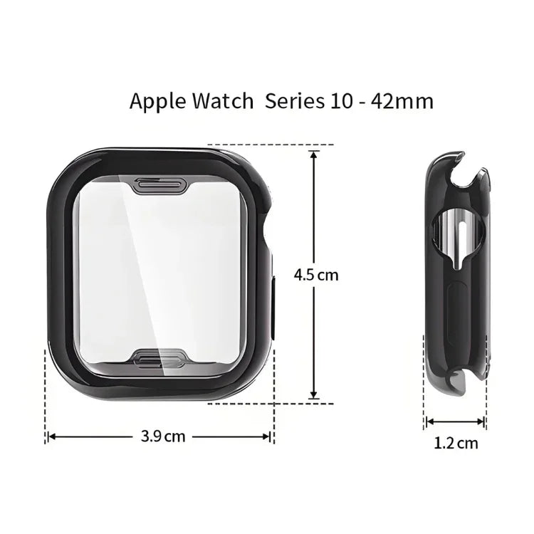 ENKAY Hat-Prince 電鍍軟質 TPU 保護殼附螢幕保護膜，適用於 Apple Watch Series 11 / 10 46mm，適用於 Apple Watch Series 11 / 10 42mm