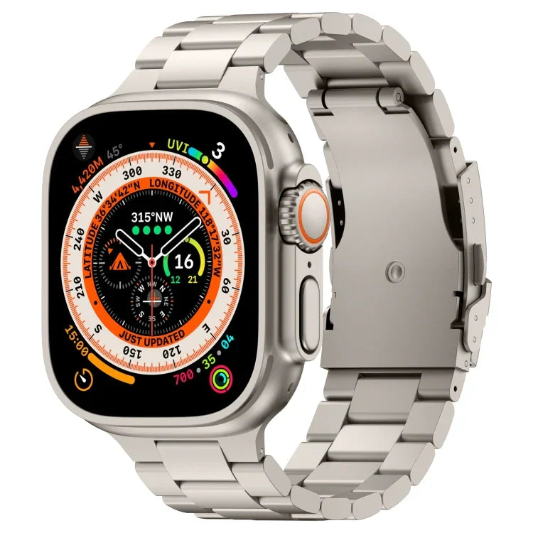 三珠鈦合金金屬錶帶，適用於 Apple Watch Series 10 46mm，適用於 Apple Watch Series 10 42mm，適用於 Apple Watch SE 2023 44mm，適用於 Apple Watch SE 2023 40mm，適用於 Apple Watch Ultra 2 49mm，適用於 Apple Watch Series 9 45mm