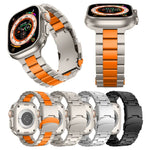 三珠鈦合金金屬錶帶，適用於 Apple Watch Series 10 46mm，適用於 Apple Watch Series 10 42mm，適用於 Apple Watch SE 2023 44mm，適用於 Apple Watch SE 2023 40mm，適用於 Apple Watch Ultra 2 49mm，適用於 Apple Watch Series 9 45mm
